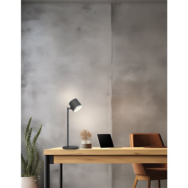 Dainolite Tram 13.5-in H Matte Black Metal LED Task Lamp