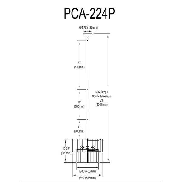 Dainolite Pacifica 22-in dia Aged Brass Metal 4-Light Pendant Light w/ 2-Tier White Shade