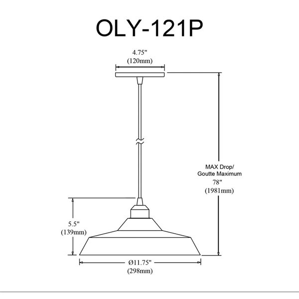 Dainolite Olya 11.75-in dia Matte Black Metal 1-Light Vintage Pendant Light