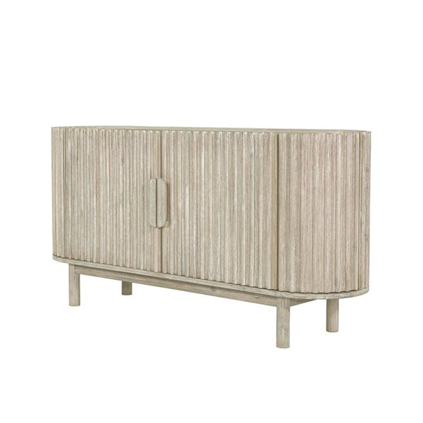 LH Home Oasis Modern Rectangle Natural Brushed Solid Acacia Wood Sideboard
