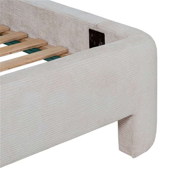 LH Home Nina Modern Queen Bed - Ecru