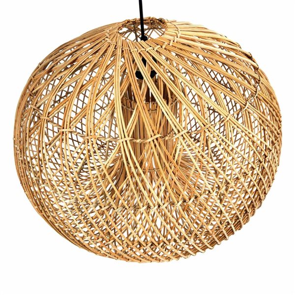 LH Home Dome 15.7-in H Brown Globe Rattan Chandelier - Large