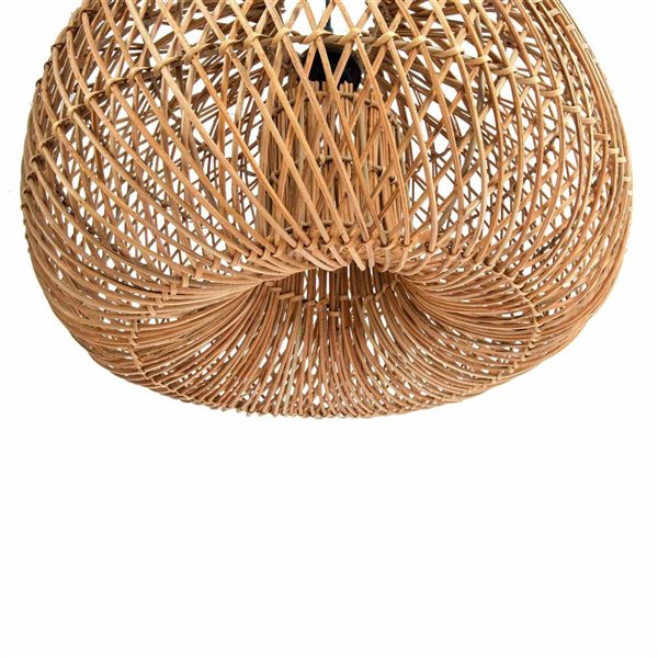 LH Home Dome 15.7-in H Brown Globe Rattan Chandelier - Large