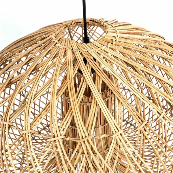 LH Home Dome 15.7-in H Brown Globe Rattan Chandelier - Large