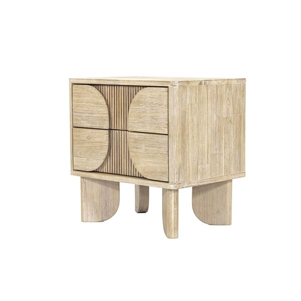 LH Home Haru 23-in W Modern Acacia Wood Nightstand - Light Beige