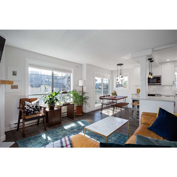 LH Home Organic 58-in Rustic Four Legged Wood Top Black Iron Frame Dining Table - Matte Brown