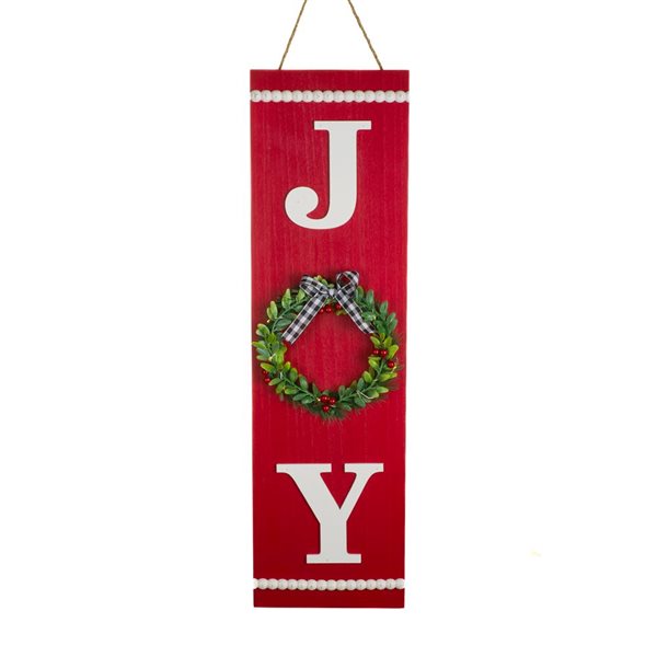 Starlight Collection Red Joy LED Wall Banner Hanging Decoration