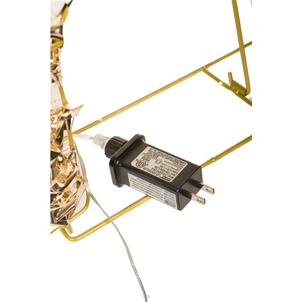 Starlight Collection Gold LED Ribbon Prancing Reindeer Freestanding Decoration