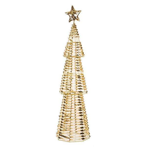 Starlight Collection Gold LED Ribbon Star-Topped Tree Freestanding ...