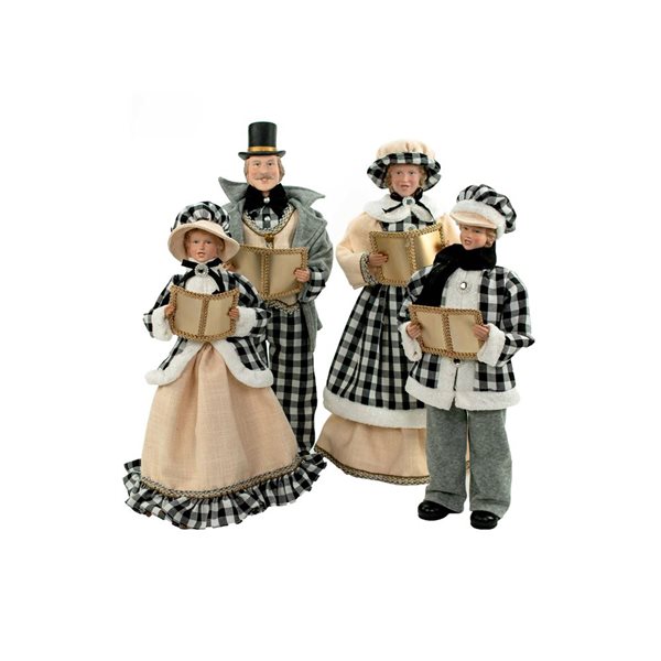 Starlight Collection Black Traditional Caroler Figurine Set