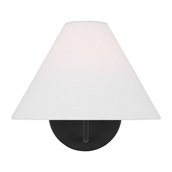 Generation Lighting Burke 9-in 1-Light Black Medium Sconce