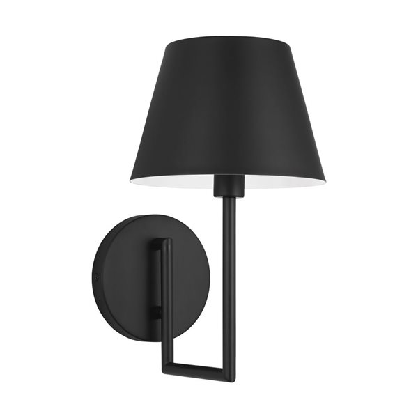 Generation Lighting Ender 7-in 1-Light Black Small Sconce