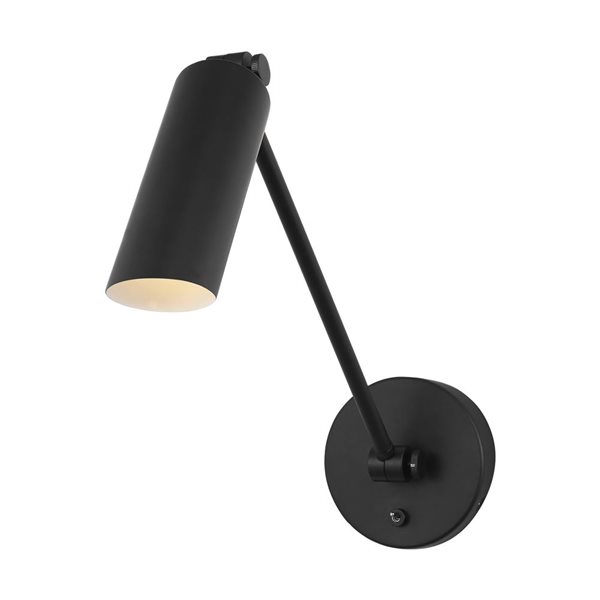 Generation Lighting Frasar 4.75-in 1-Light Black Medium One Arm Sconce