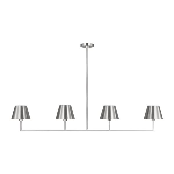 Generation Lighting Ender 4-Light Nickel Large Linear Chandelier