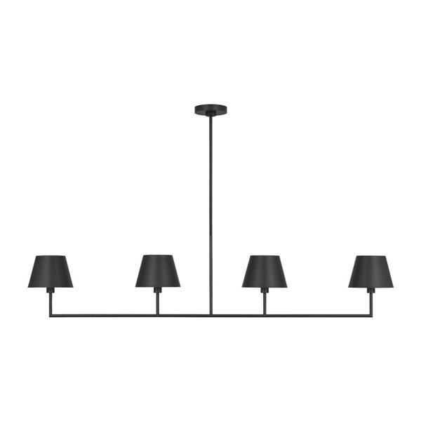 Generation Lighting Ender 4-Light Black Large Linear Chandelier