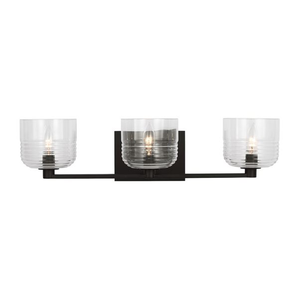 Generation Lighting Lochdale 3-Light Black Large Vanity Light Bar