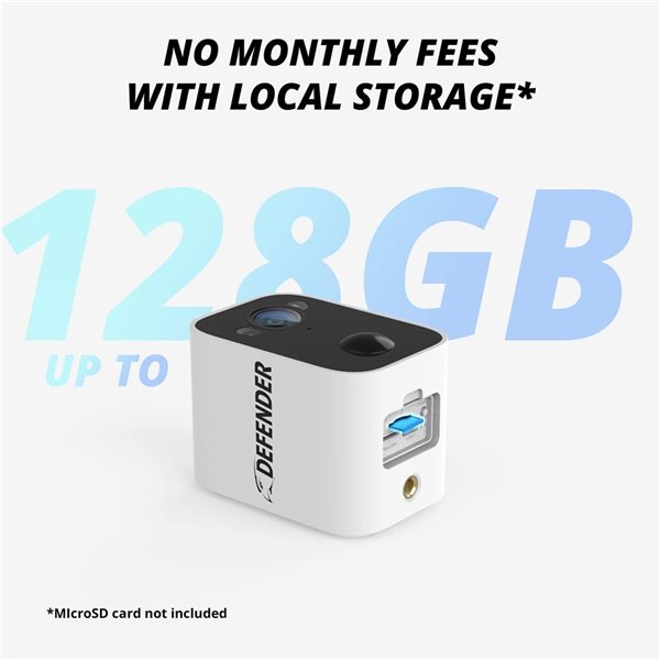 Defender Solar Powered 4K/8 MP AI Everwatch Wireless Outdoor Security Camera 2/Pck