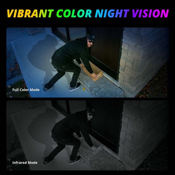 Defender Tri-Lens PTZ AI Powered Plug-In Wi-Fi 6 Security Camera w/ 180° Wide-Angle Viewing  2/Pck