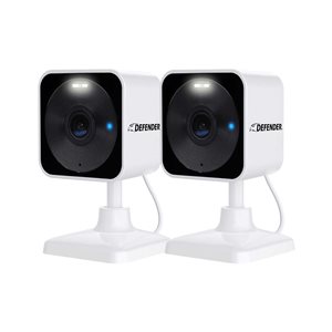 Defender GO 2K AI Powered Plug-in Power Indoor/Outdoor Home/Business/Baby and Pet Camera 2/Pck