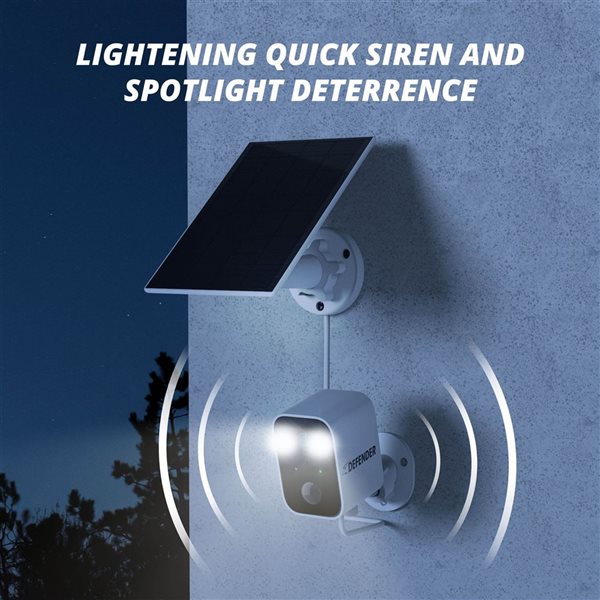 Defender Solar Powered 4K/8 MP AI Everwatch Wireless Outdoor Security Camera 4/Pck