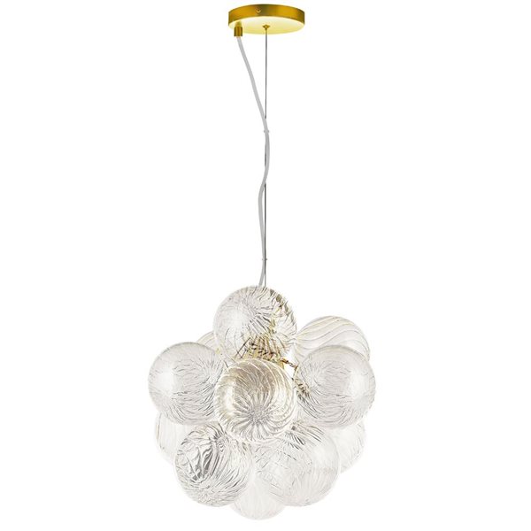 Dainolite Charlize 13.5-in dia Aged Brass Metal 3-Light Modern Pendant Light w/ Clear Glass