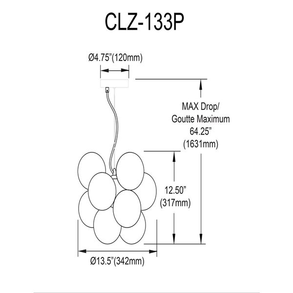 Dainolite Charlize 13.5-in dia Aged Brass Metal 3-Light Modern Pendant Light w/ Clear Glass