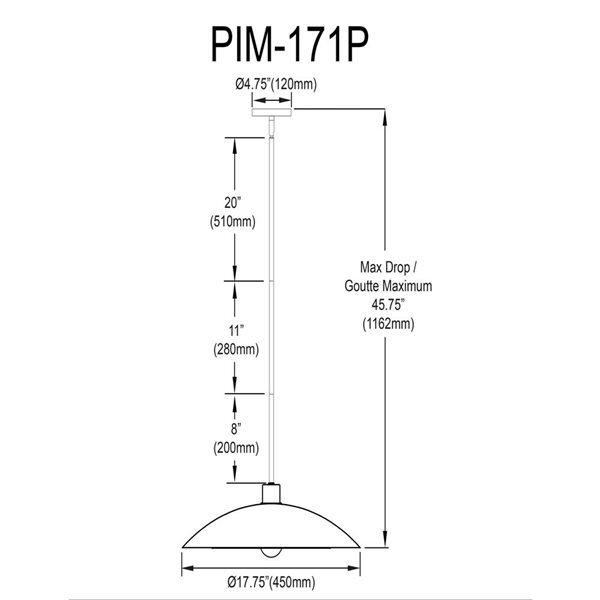 Dainolite Pima 17.75-in dia Matte Black Metal Transitional Cone-Shaped Pendant Light