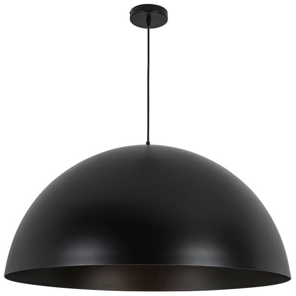 Dainolite Ofelia 31.5-in dia Matte Black Metal 1-Light Transitional Dome-Shaped Pendant Light