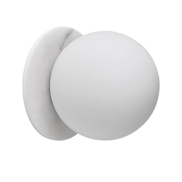 Dainolite Burlat 6-in dia White Contemporary Wall Sconce w/ Alabaster Opal Glass