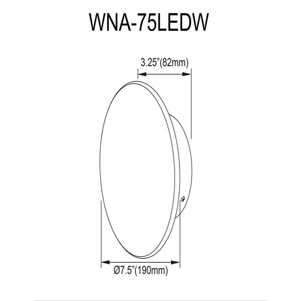 Dainolite Wenona 7.5-in dia Matte Black Metal Modern Integrated LED Wall Sconce