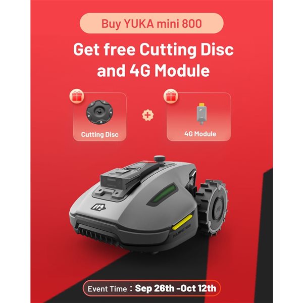 Mini Rona Mammotion YUKA Mini 800 Robot Lawn Mower Max 0.3 Acres w/ 4G + Bonus ...