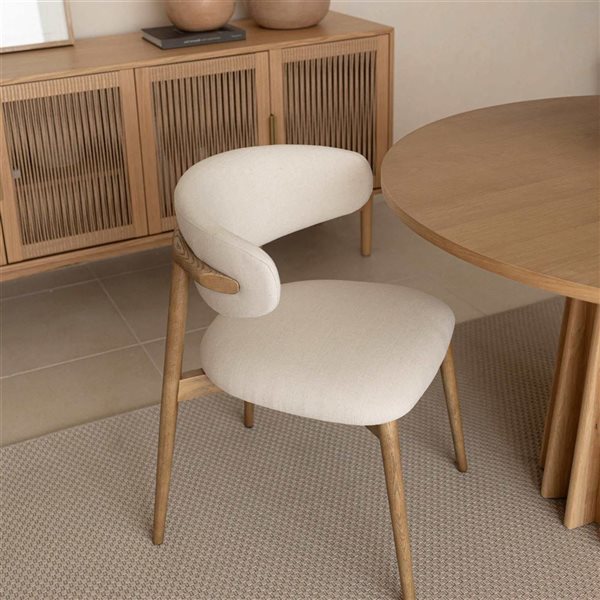 LH Home Milo Savile Flax Open Back Dining Chair