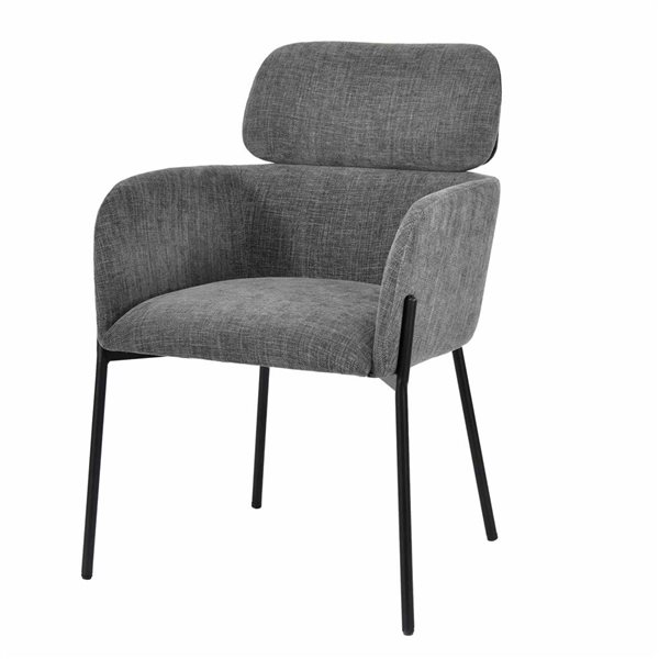 LH Home Allegra Graphite Solid Back Dining Chair