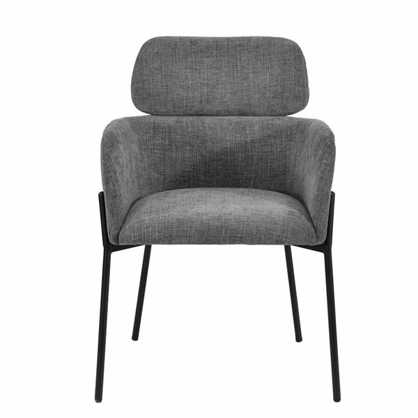 LH Home Allegra Graphite Solid Back Dining Chair