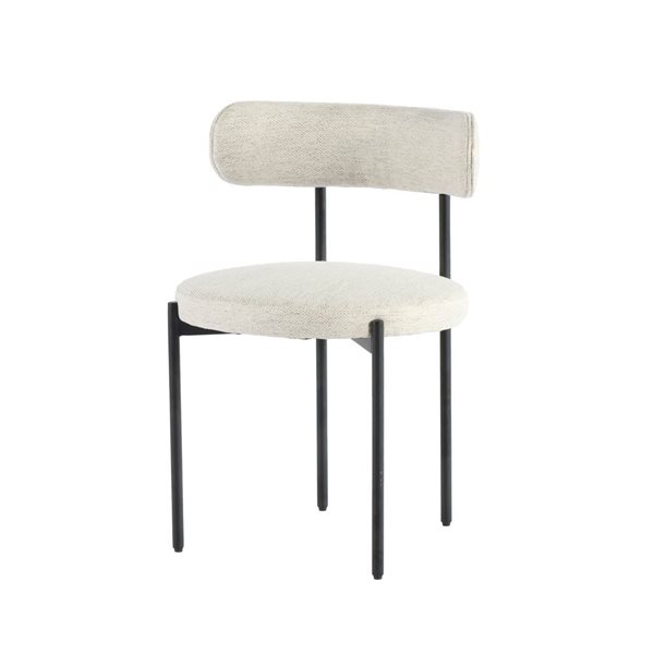 LH Home Cleo Set of 2 Macadamia Travertine Open Back Dining Chair
