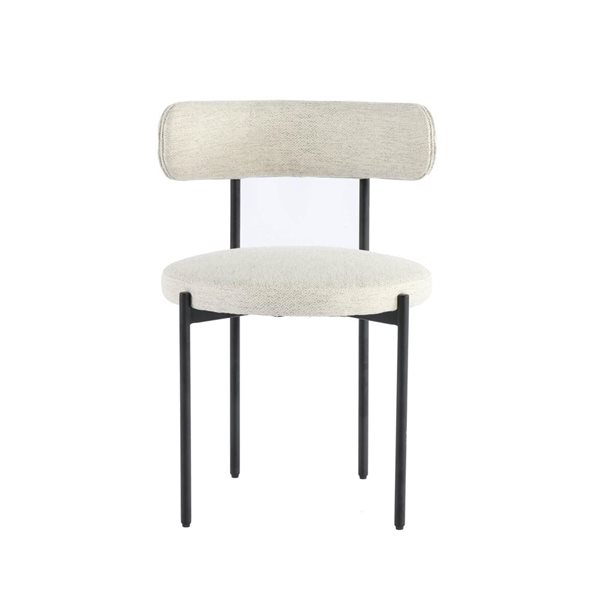 LH Home Cleo Set of 2 Macadamia Travertine Open Back Dining Chair