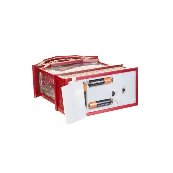 Starlight Collection Barn Snow Globe w/ LED Light and Motorized Snowfall - Red