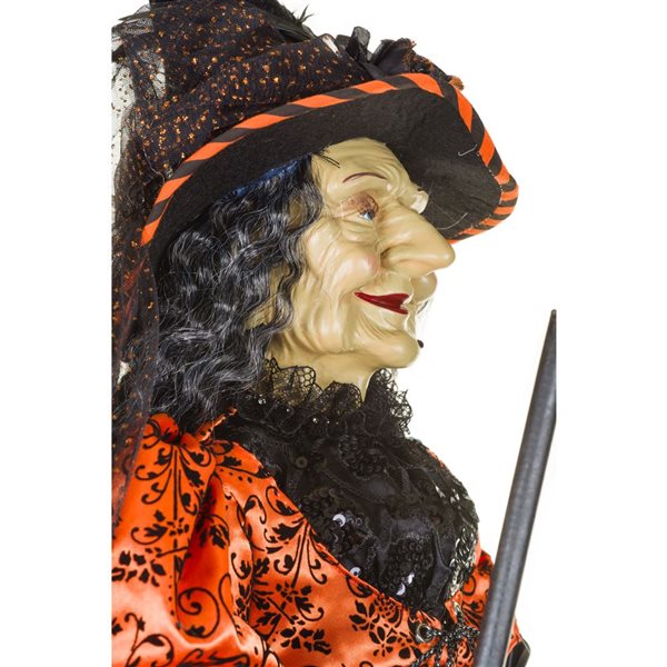 Starlight Collection Veiled Witch Halloween Decoration - Orange