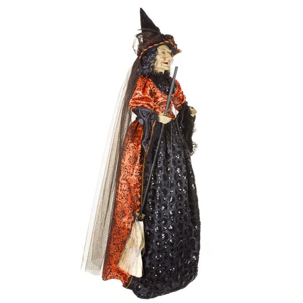 Starlight Collection Veiled Witch Halloween Decoration - Orange