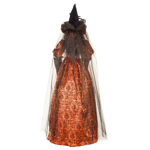 Starlight Collection Veiled Witch Halloween Decoration - Orange