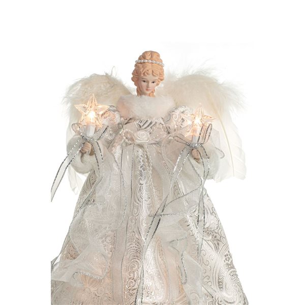 Starlight Collection Vintage 10-Light Illuminated Angel Christmas Tree Topper - Silver