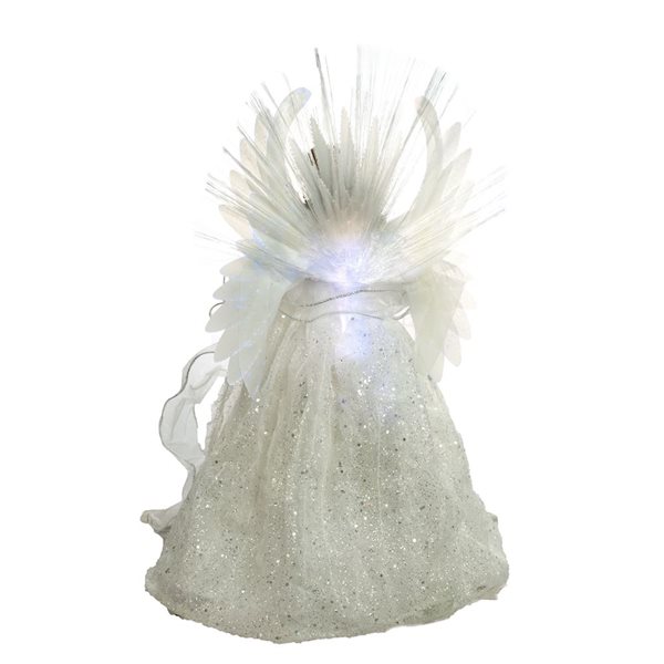 Starlight Collection Large Illuminated Fibre Optic Angel Christmas Tree Topper - White