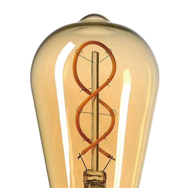 Globe Electric 60W Equivalent Soft White 2000 K ST19 Amber Glass Vintage Edison Dimmable LED Light Bulb with E26 Base - 250 lm