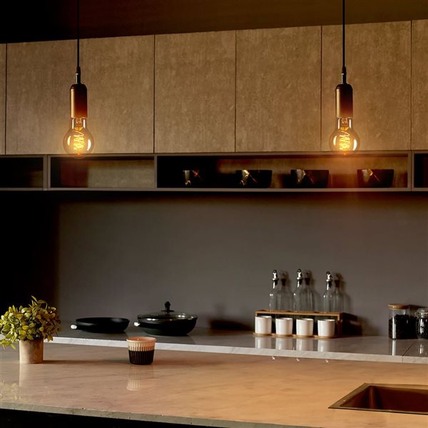 Globe Electric 60W Equivalent 2000 K Sunset Glow A19 Dimmable Amber Vintage Edison LED Light Bulbs - 2-Pk