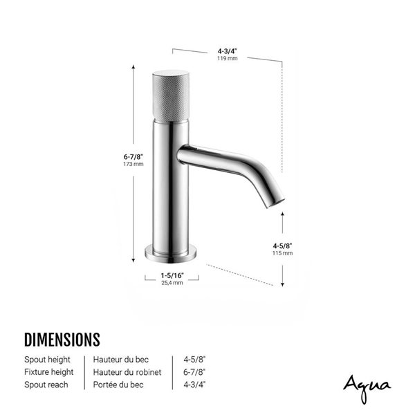 Agua Canada Rosabelle Industrial Bassin Faucet - Polished Chrome