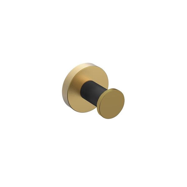 Agua Canada Dimitri Round Robe Hook - Matte Black/Brushed Brass