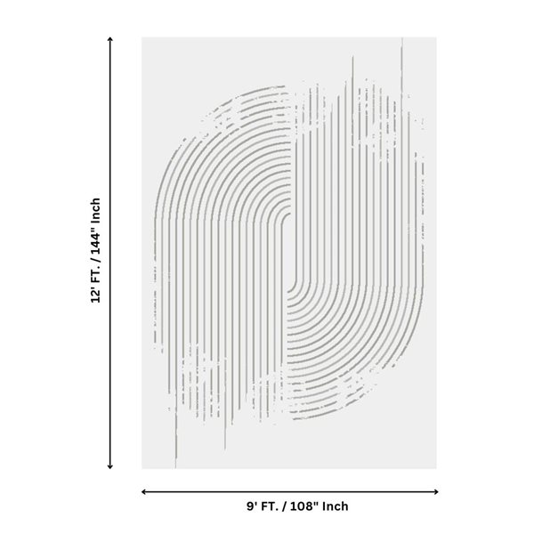 Erbanica Elio 9 x 12-ft Distressed Beige/Ivory Polypropylene Abstract Pattern Indoor Area Rug