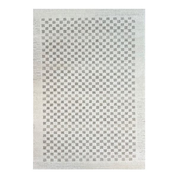 Erbanica Elio 3 x 5-ft Grey/Beige Polypropylene Checkered Pattern Indoor Area Rug