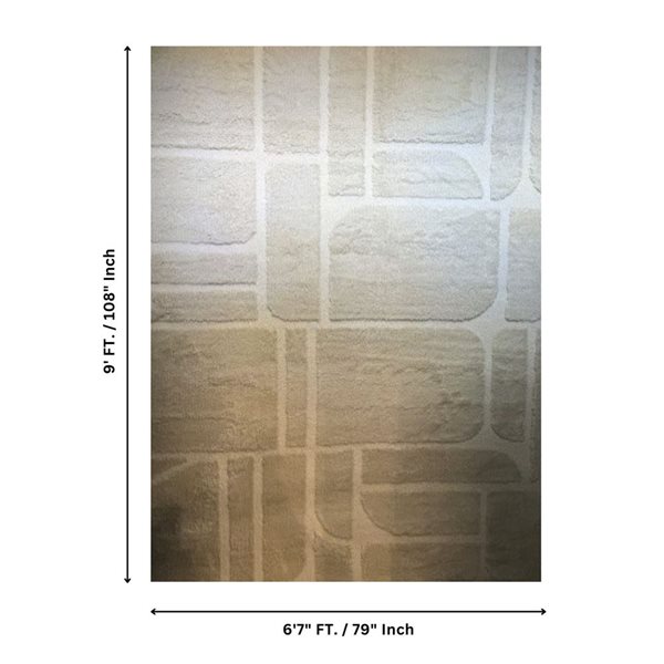 Erbanica Sherpa 7 x 9-ft Beige/Ivory Polypropylene Abstract Pattern Indoor Area Rug