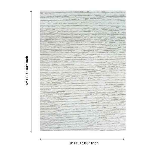 Erbanica Elio 9 x 12-ft Distressed Grey/Ivory Polypropylene Striped Pattern Indoor Area Rug